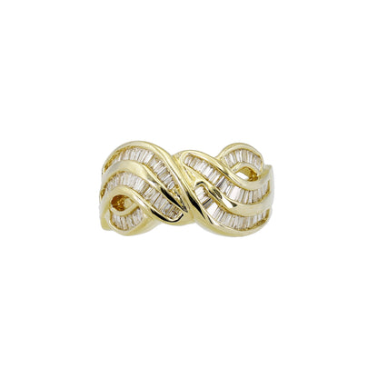 14k Yellow Gold Channel-Set Baguette Diamond Ring