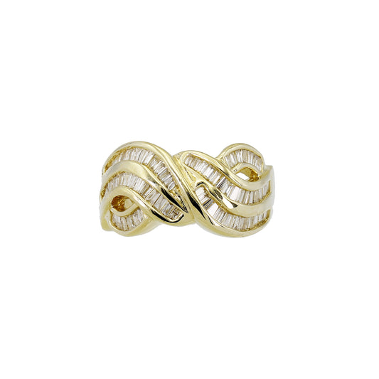 14k Yellow Gold Channel-Set Baguette Diamond Ring