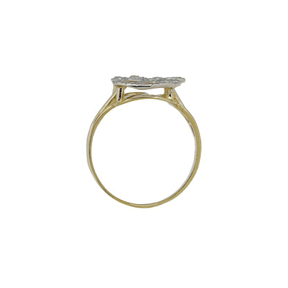 14k Yellow Gold Small Diamond Initial Rings