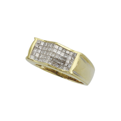 14k Yellow Gold Fancy Princess-Cut Invisible-Setting Diamond Ring