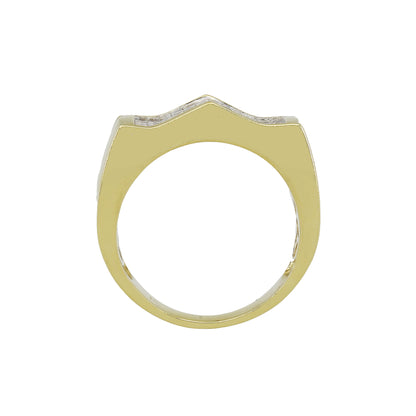 14k Yellow Gold Fancy Princess-Cut Invisible-Setting Diamond Ring