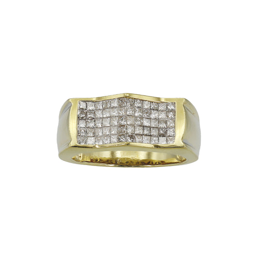 14k Yellow Gold Fancy Princess-Cut Invisible-Setting Diamond Ring