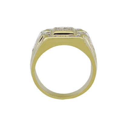 14k Yellow Gold Fancy Princess-Cut Invisible-Setting Diamond Ring