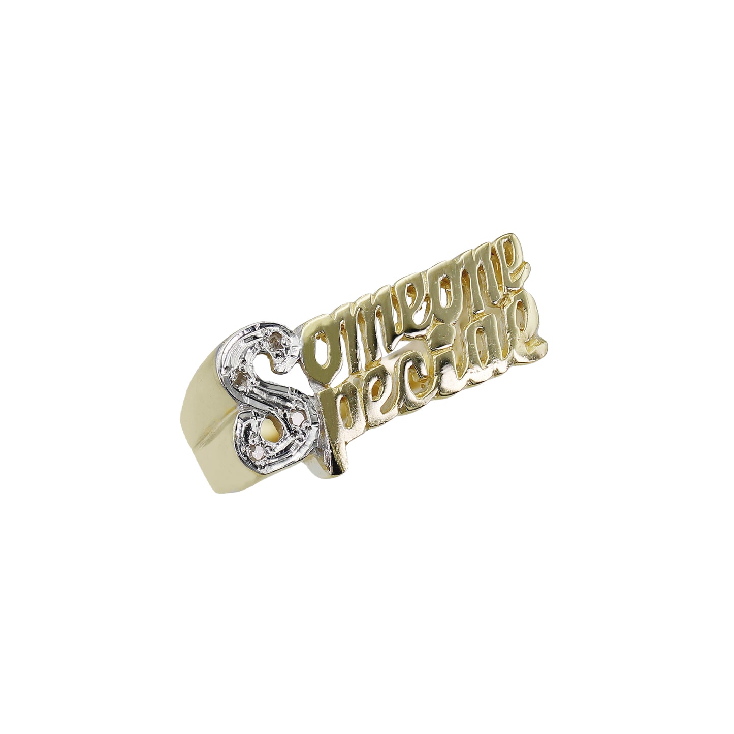 14k Yellow Gold Diamond Someone Special Name Ring