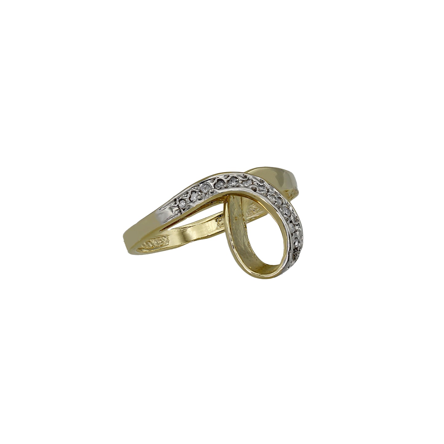 14k Yellow Gold Fancy Diamond Loop Ring