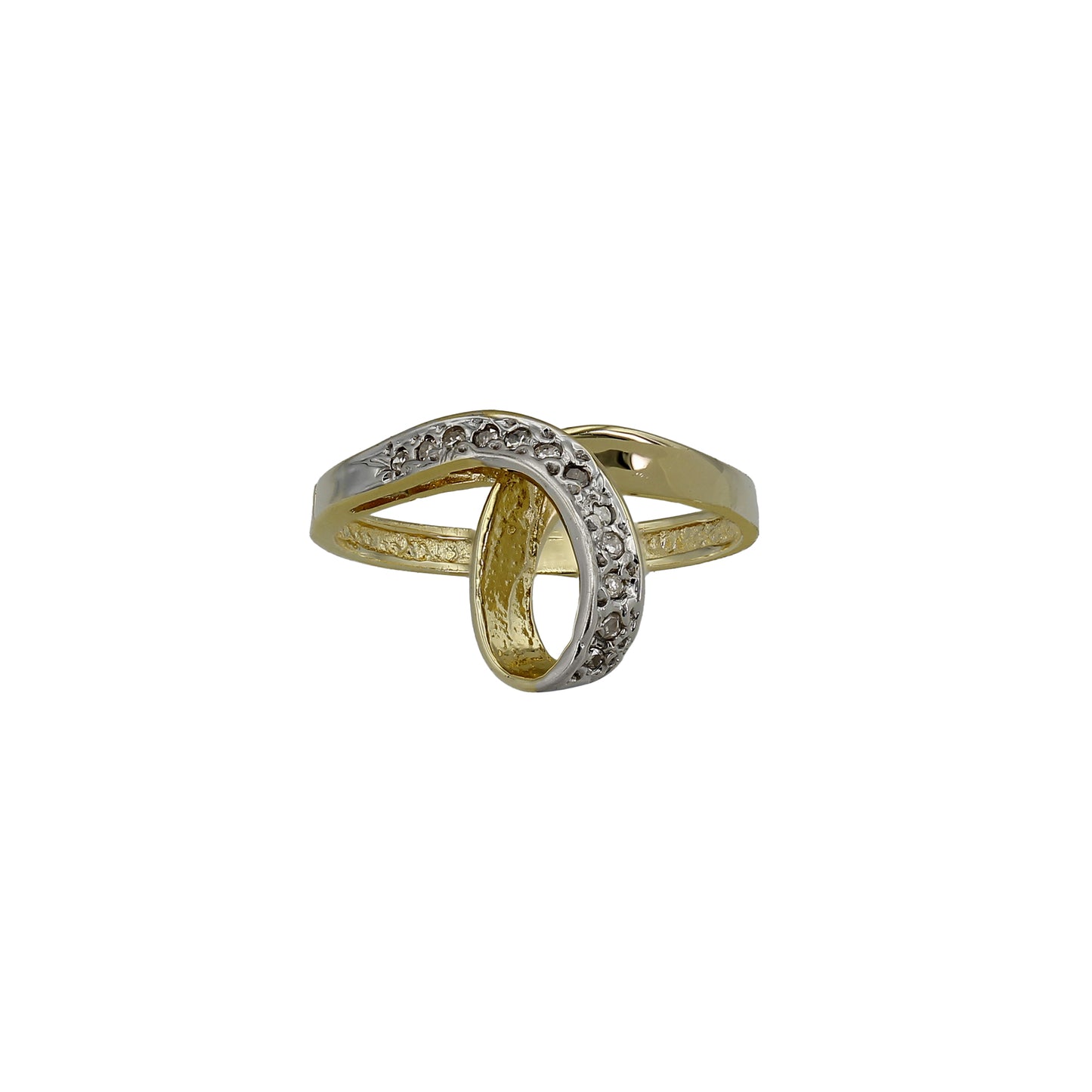 14k Yellow Gold Fancy Diamond Loop Ring