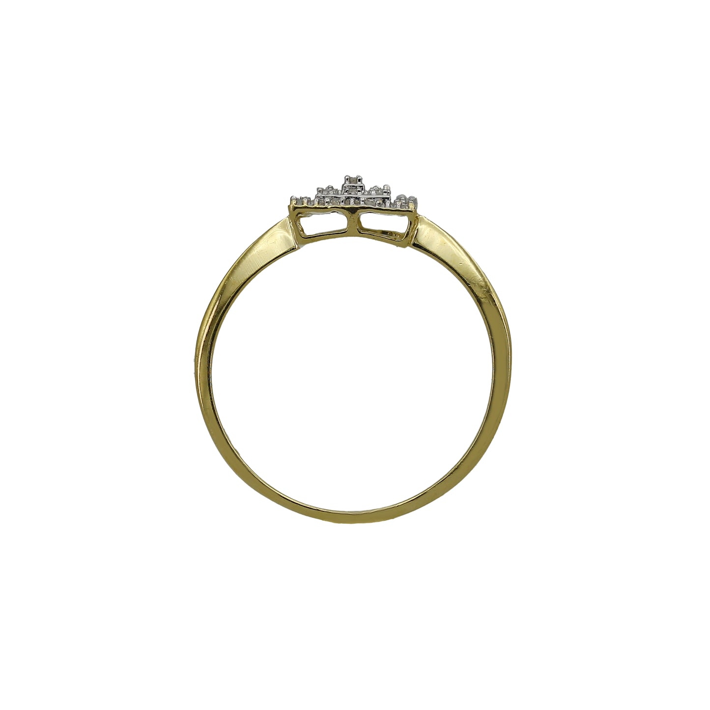 14k Yellow Gold Diamond Shapes Stackable Ring