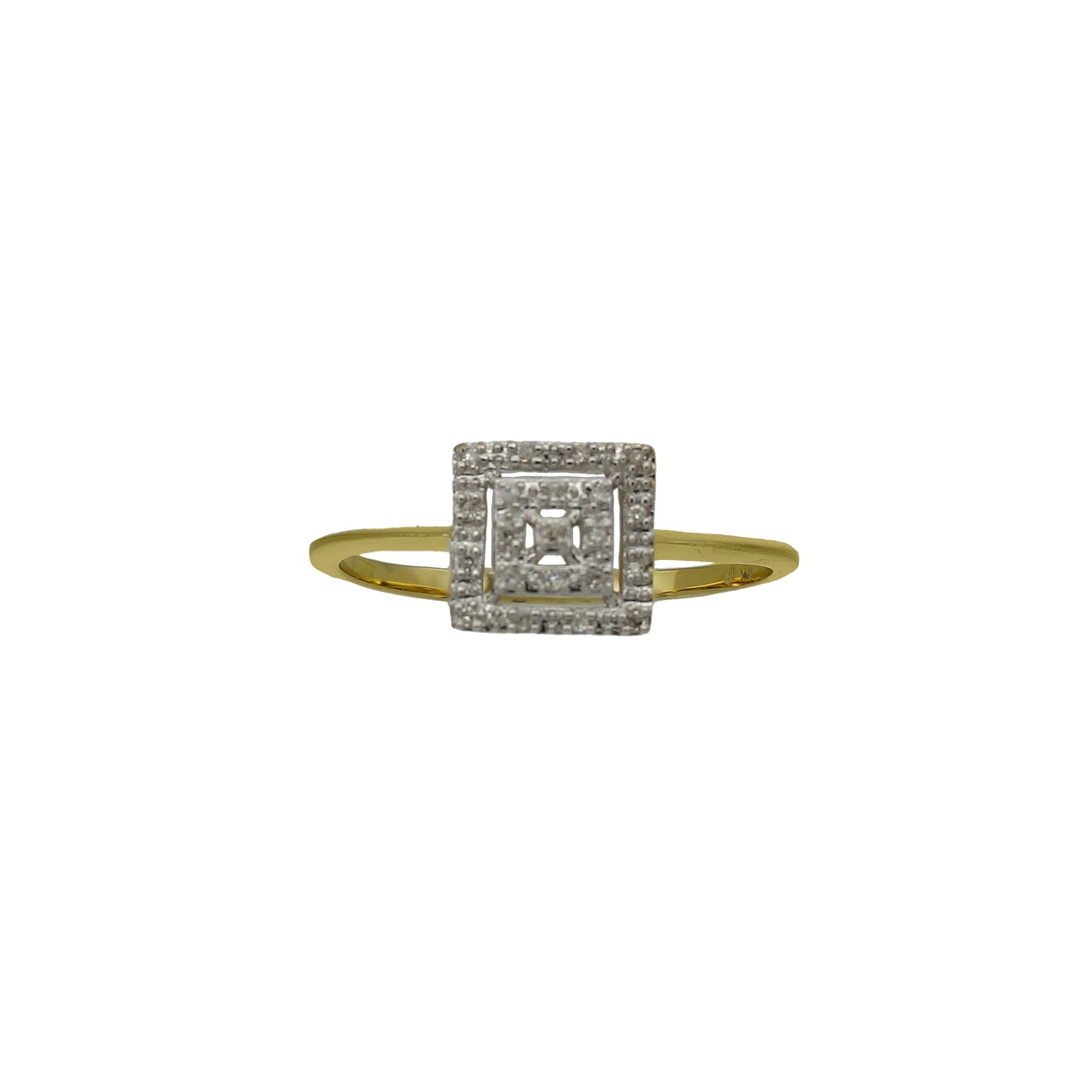 14k Yellow Gold Diamond Shapes Stackable Ring