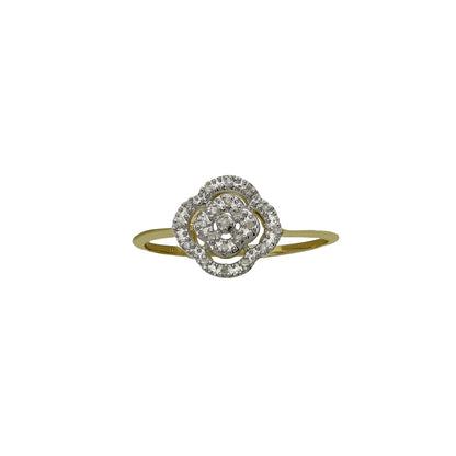 14k Yellow Gold Diamond Shapes Stackable Ring