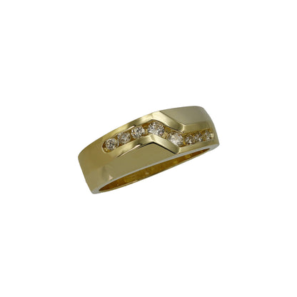 14k Yellow Gold Channel-Set Diamond Wedding Band