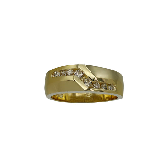 14k Yellow Gold Channel-Set Diamond Wedding Band