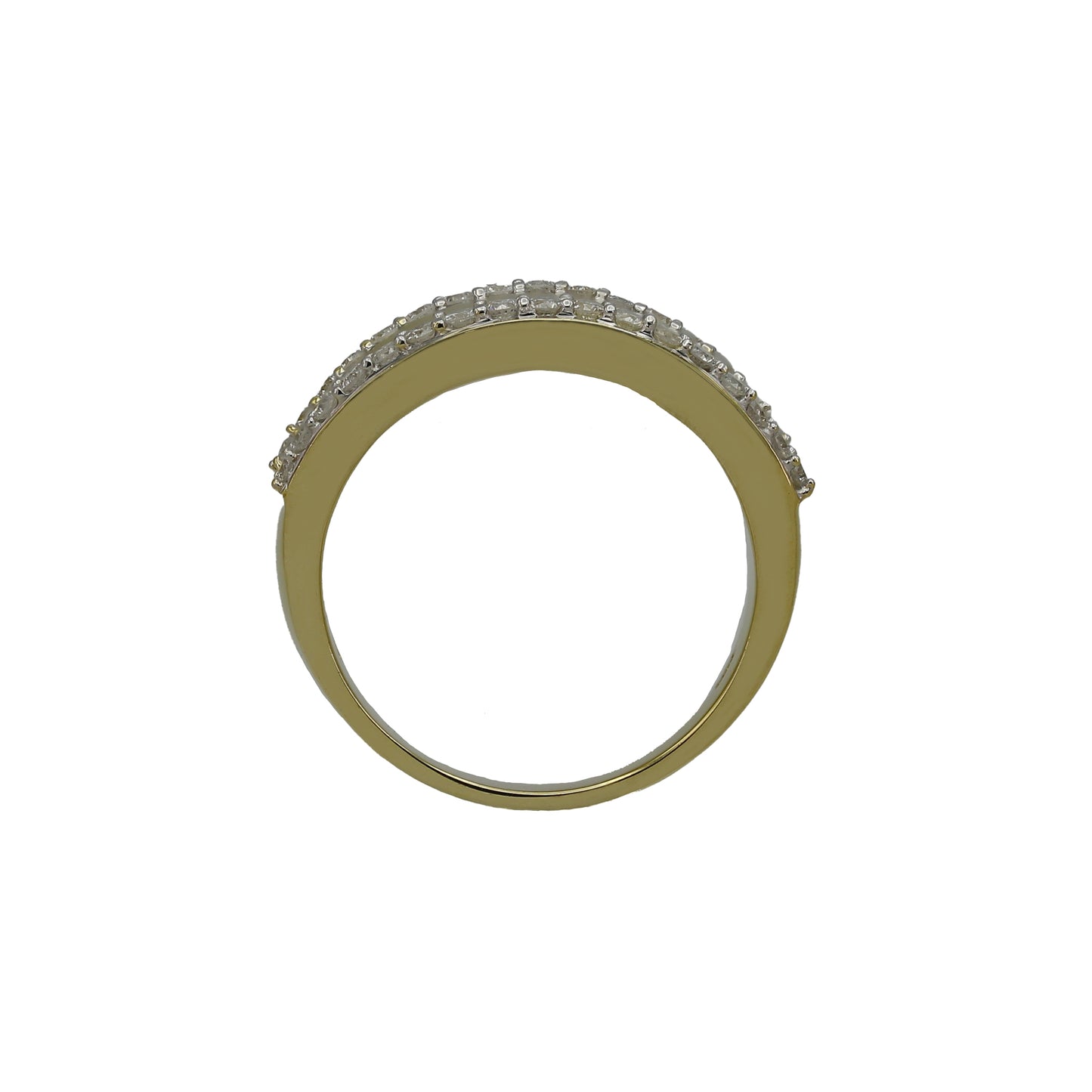 14k Yellow Gold Polished Concave Diamond Ring