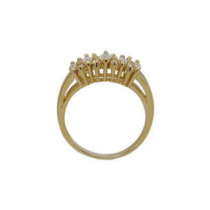 14k Yellow Gold Marquise & Baguette Diamond Ring