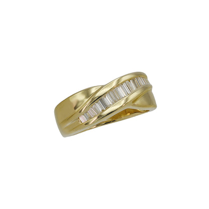 14k Yellow Gold Channel-Set Baguette Diamond Wedding Band