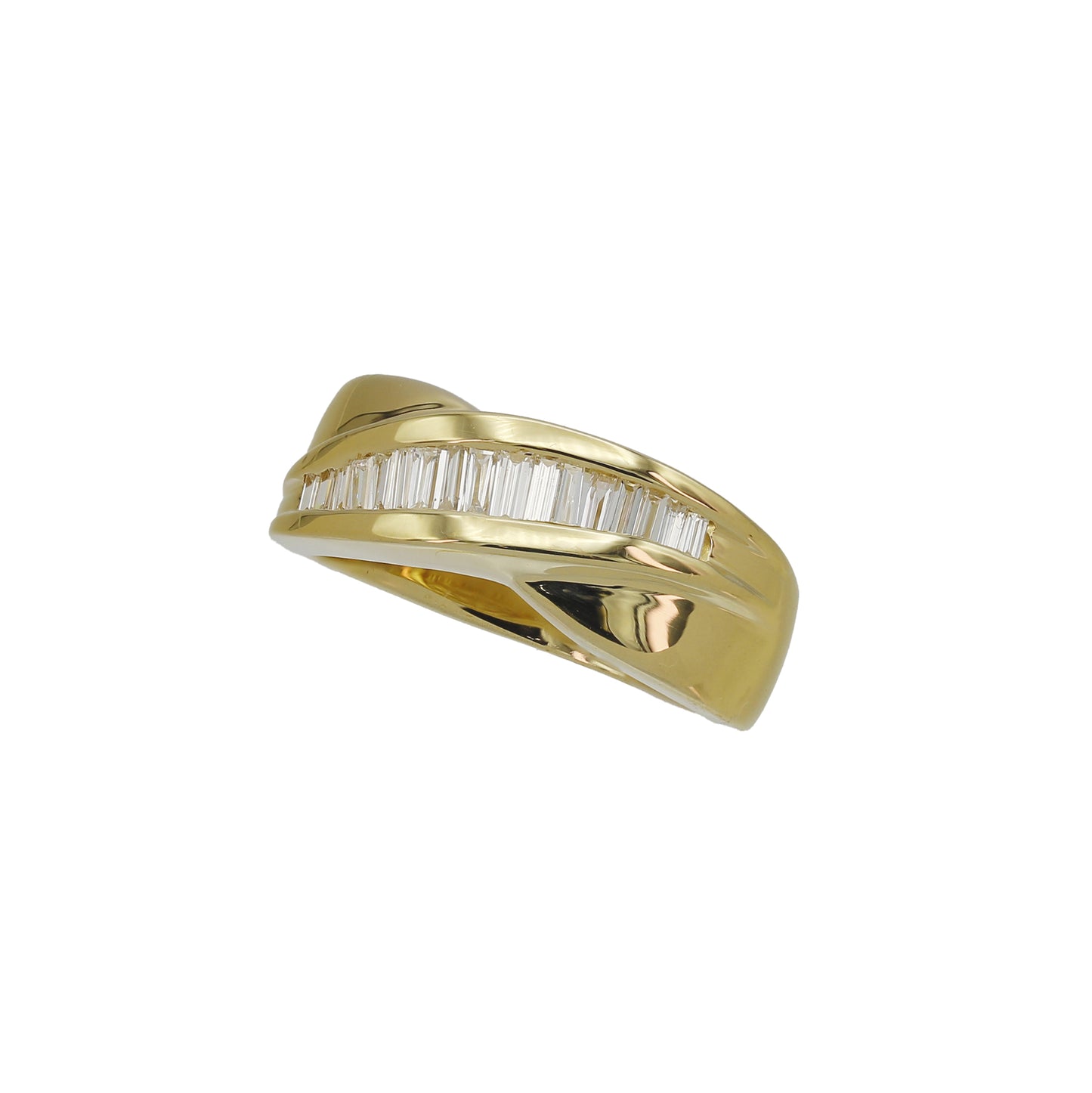 14k Yellow Gold Channel-Set Baguette Diamond Wedding Band