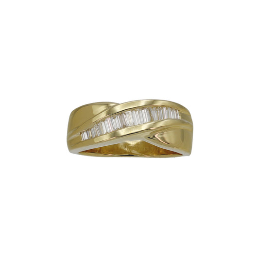 14k Yellow Gold Channel-Set Baguette Diamond Wedding Band