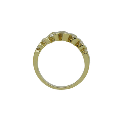 14k Yellow Gold Graduating S-Wave Diamond Wedding Band