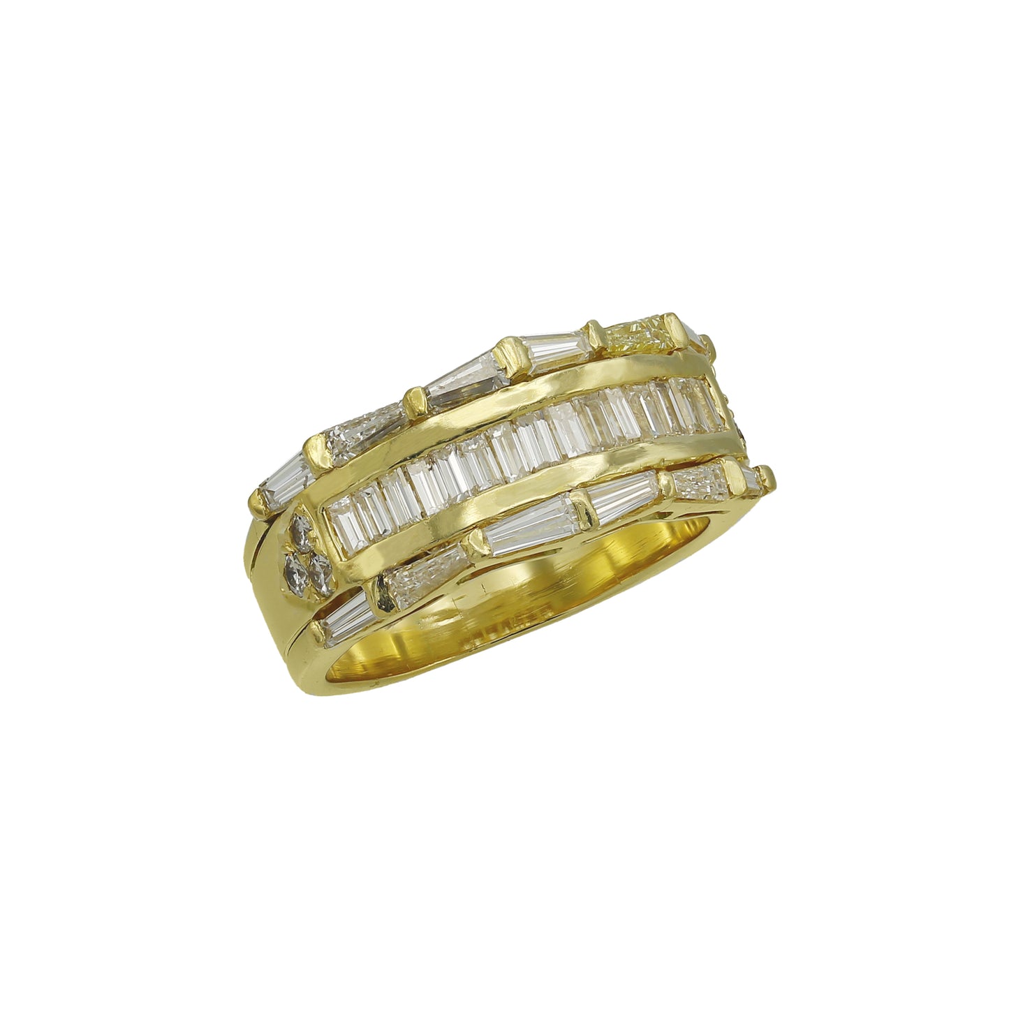 14k Yellow Gold Baguette Diamond Wedding Band