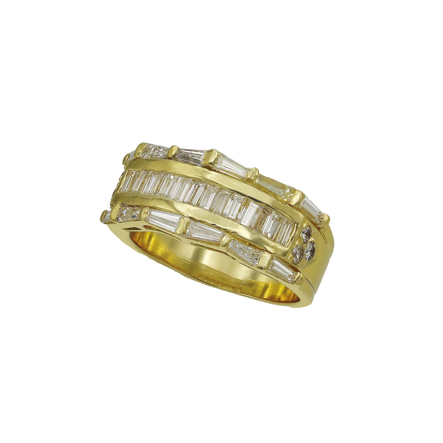 14k Yellow Gold Baguette Diamond Wedding Band