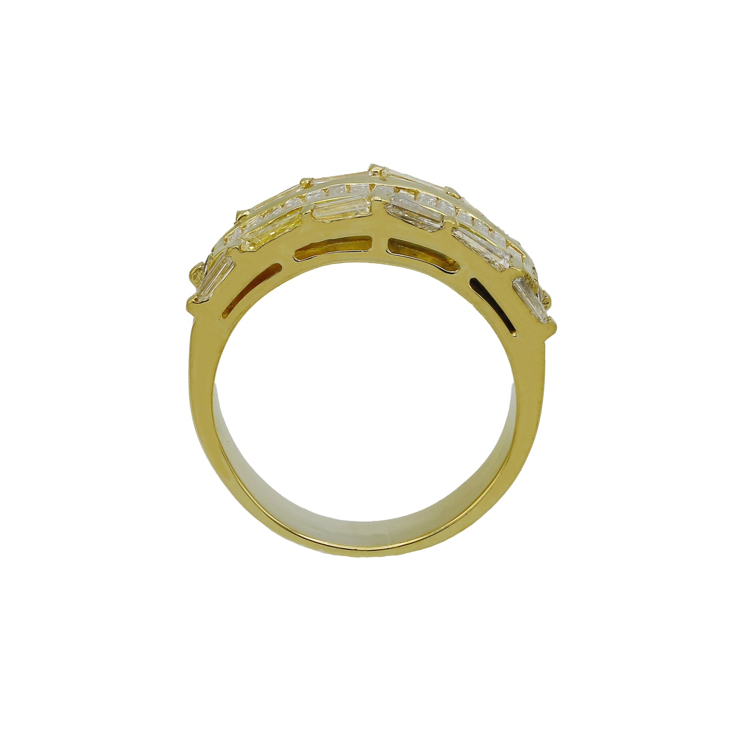 14k Yellow Gold Baguette Diamond Wedding Band