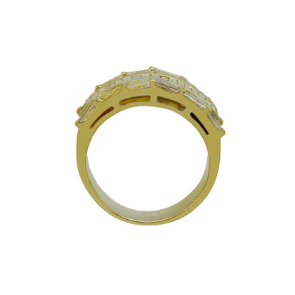 14k Yellow Gold Baguette Diamond Wedding Band