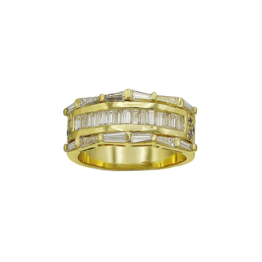 14k Yellow Gold Baguette Diamond Wedding Band