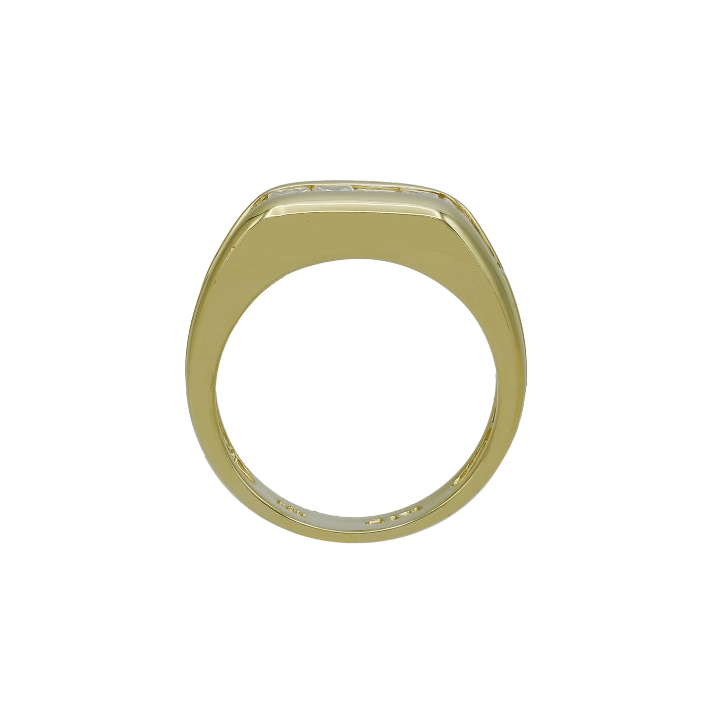 14k Yellow Gold Channel-Set Princess-Cut Diamond Wedding Band