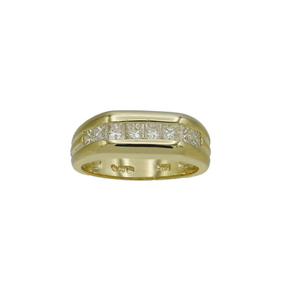 14k Yellow Gold Channel-Set Princess-Cut Diamond Wedding Band