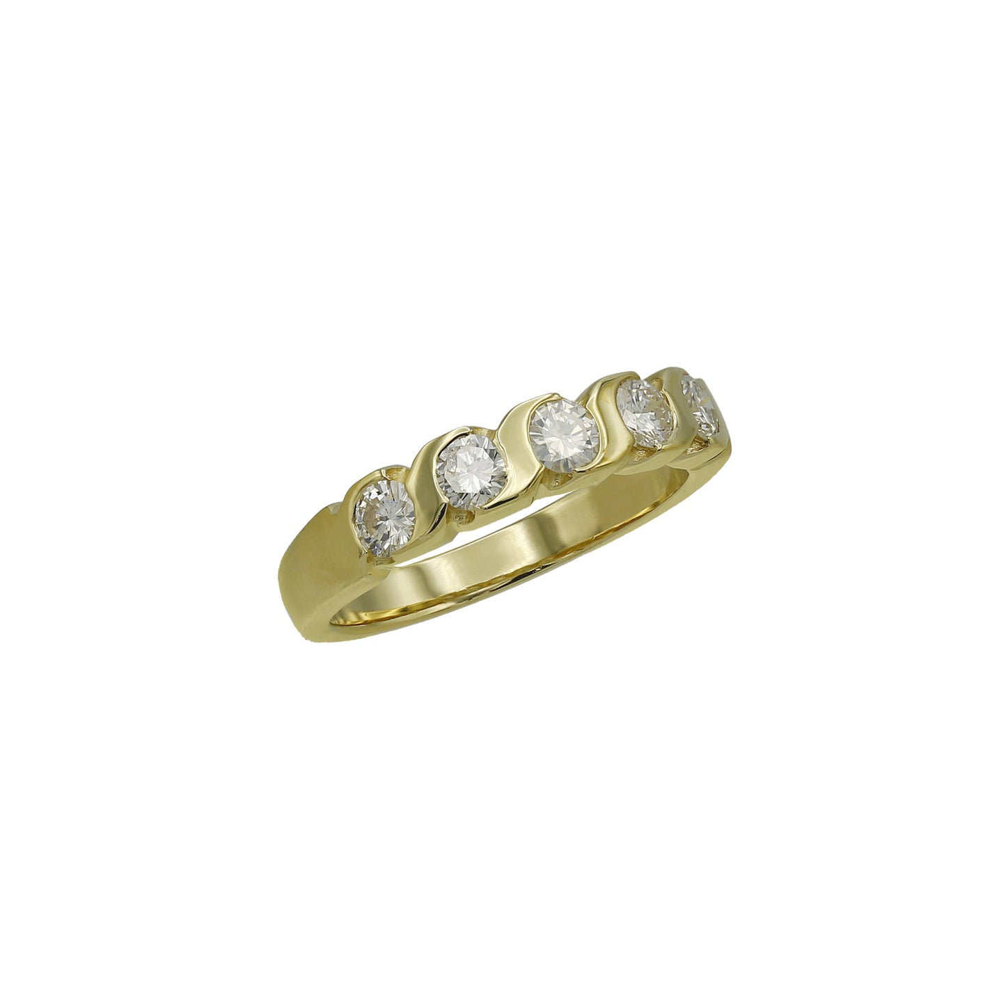 14k Yellow Gold S-Wave Diamond Wedding Band