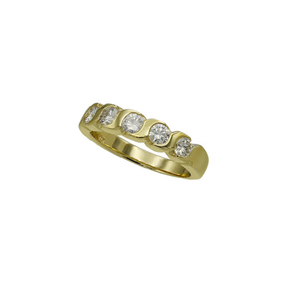 14k Yellow Gold S-Wave Diamond Wedding Band