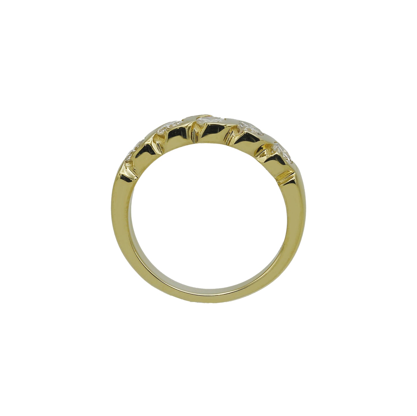 14k Yellow Gold S-Wave Diamond Wedding Band