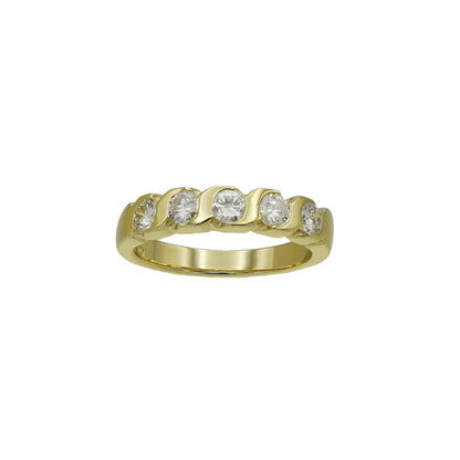 14k Yellow Gold S-Wave Diamond Wedding Band