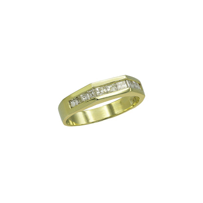 14k Yellow Gold Princess-Cut Channel-Set Diamond Wedding Band