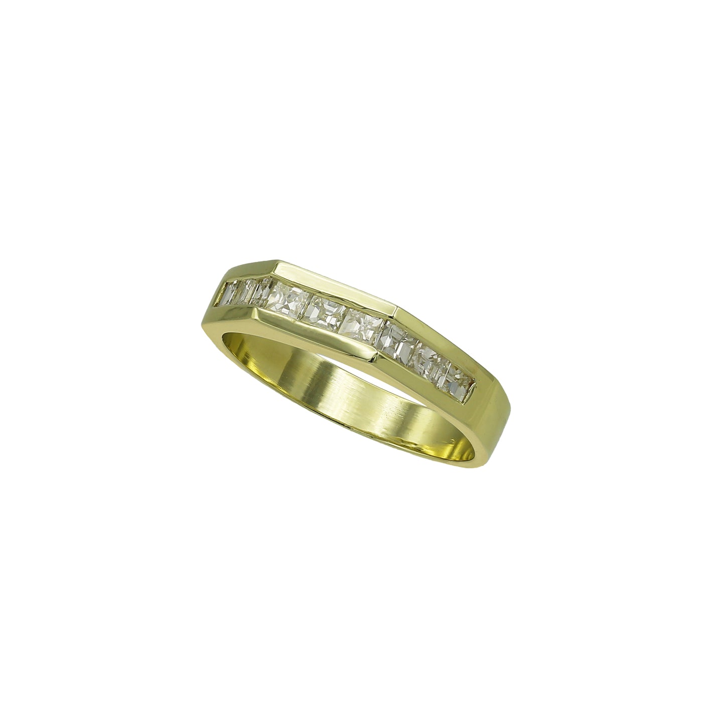 14k Yellow Gold Princess-Cut Channel-Set Diamond Wedding Band