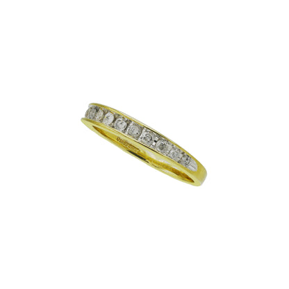 9k Yellow Gold Round-Cut Channel-Set Diamond Wedding Band