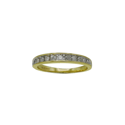 9k Yellow Gold Round-Cut Channel-Set Diamond Wedding Band