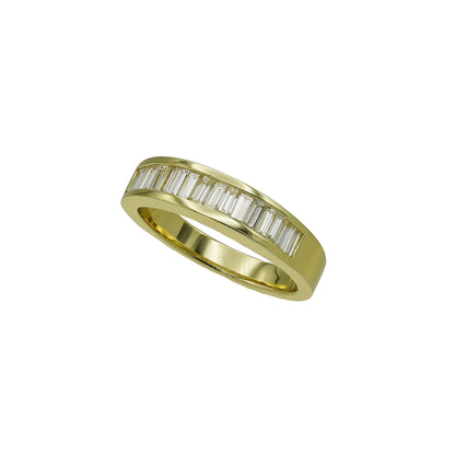 14k Yellow Gold Channel-Set Baguette Diamond Wedding Band