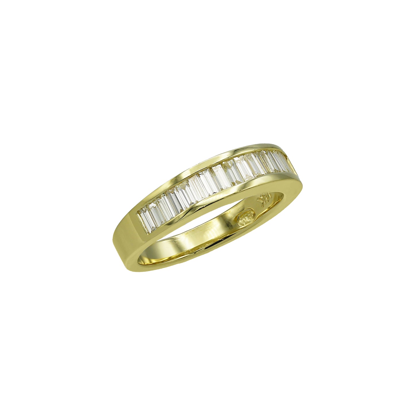 14k Yellow Gold Channel-Set Baguette Diamond Wedding Band