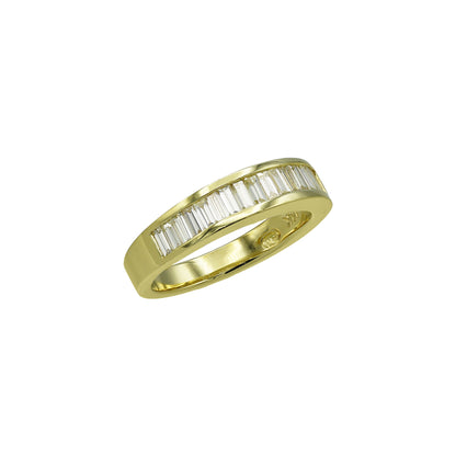 14k Yellow Gold Channel-Set Baguette Diamond Wedding Band