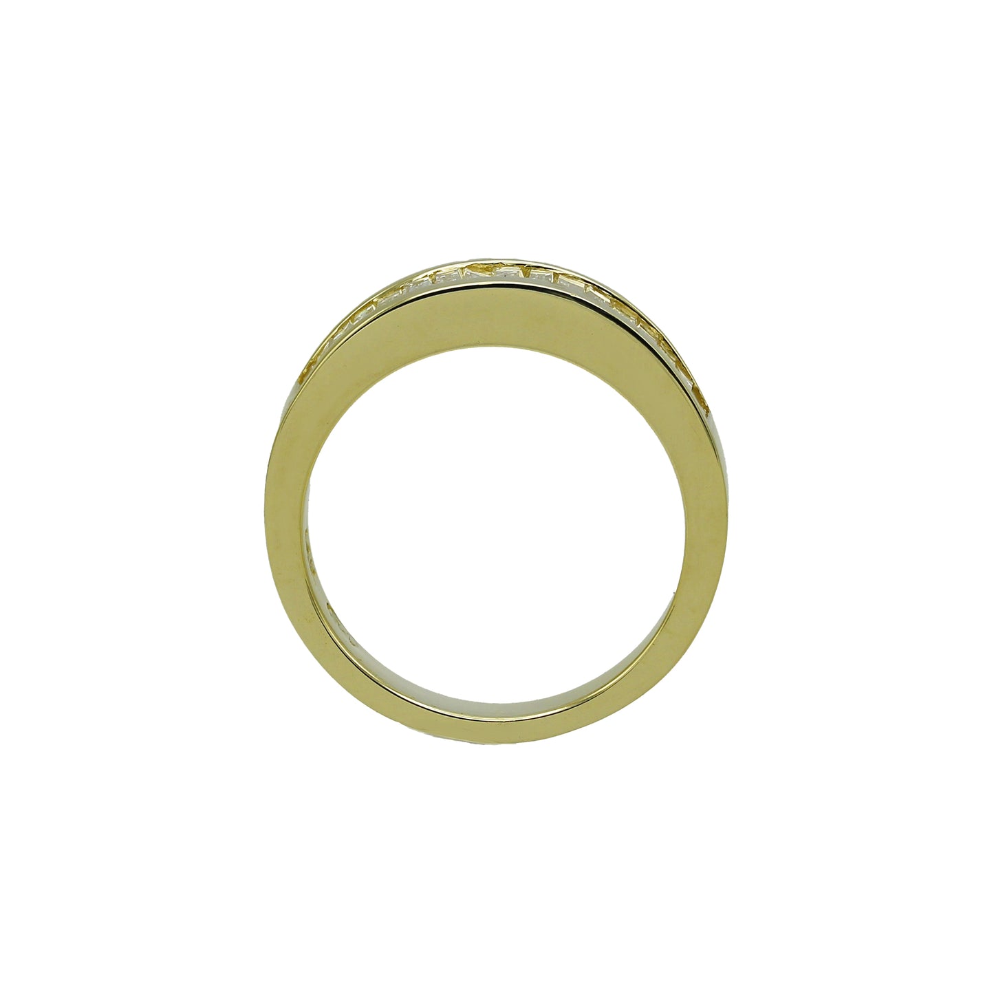 14k Yellow Gold Channel-Set Baguette Diamond Wedding Band