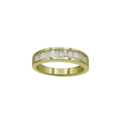 14k Yellow Gold Channel-Set Baguette Diamond Wedding Band