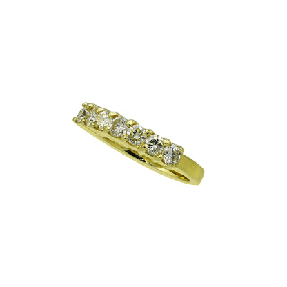 18k Yellow Gold 7-Stone Round-Cut Diamond Wedding Band