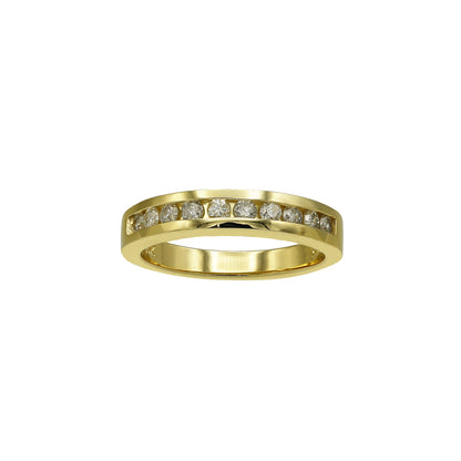 14k Yellow Gold Round-Cut Channel-Set Diamond Wedding Band