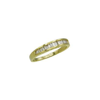 14k Yellow Gold Channel-Set Baguette Diamond Wedding Band