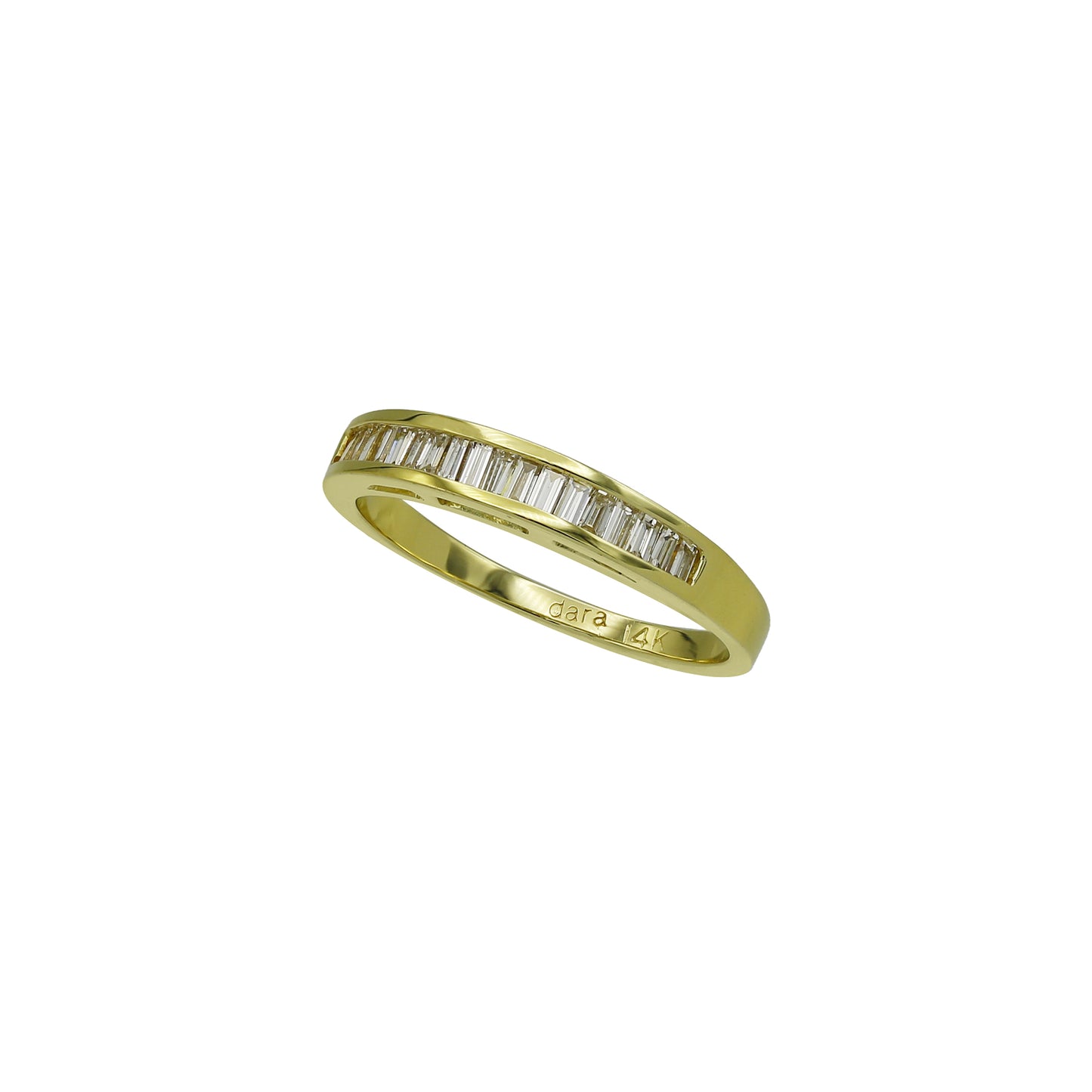 14k Yellow Gold Channel-Set Baguette Diamond Wedding Band