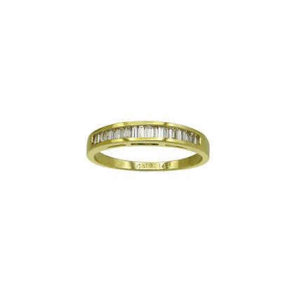 14k Yellow Gold Channel-Set Baguette Diamond Wedding Band