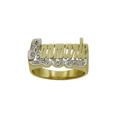 14k Yellow Gold Diamond "Annmarie" Name Ring