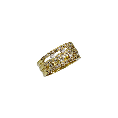 14k Yellow Gold Floating Pave Diamond Ring