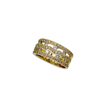 14k Yellow Gold Floating Pave Diamond Ring