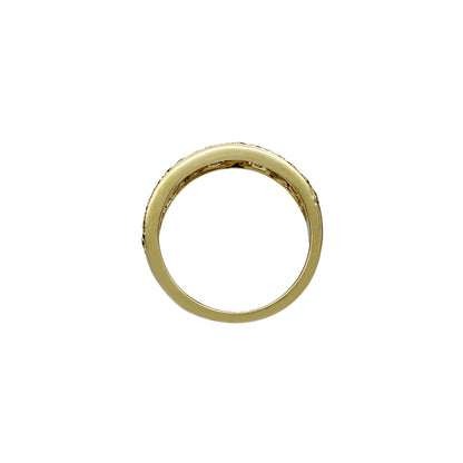 14k Yellow Gold Floating Pave Diamond Ring